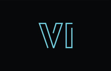 Illustration of creative typography featuring stylized letters V and I with a minimal blue color theme, suitable for branding and graphic design inspiration.