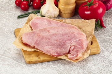 Raw uncooked turkey fillet steak