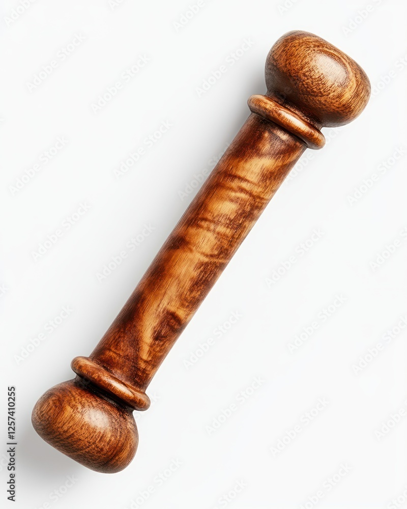 Aufkleber elegant handcrafted wooden object with smooth finish and curved ends on clean background
