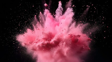 Stunning Super Slow Motion Makeup Powder Explosion Captured at 1000fps Isolated on Black Background for High-Quality Stock Photography