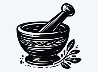 Mortar and Pestle Silhouette Vector Unique Designs