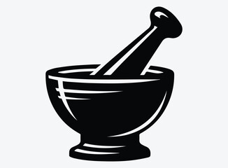 Mortar and Pestle Silhouette Vector Unique Designs