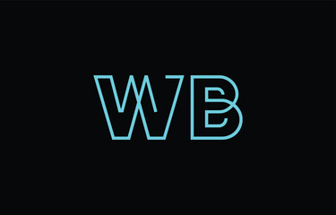 Illustration of creative typography featuring stylized letters W and B with a minimal blue color theme, suitable for branding and graphic design inspiration.