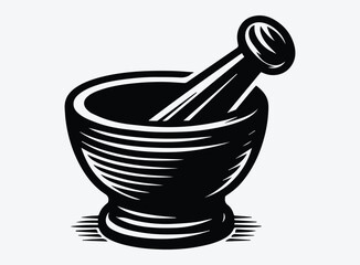 Mortar and Pestle Silhouette Vector Unique Designs