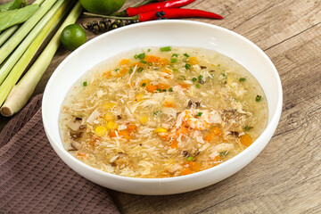 Asian gourmet crab soup with spices