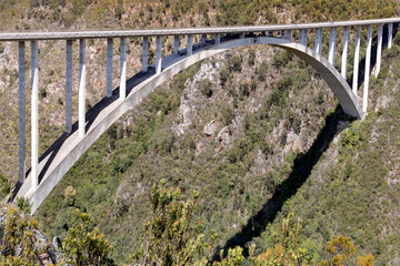 The Bloukrans Bridge is a single-span concrete road bridge in South Africa. It crosses the...