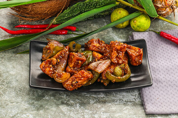 Indian cuisine - paneer with chilli