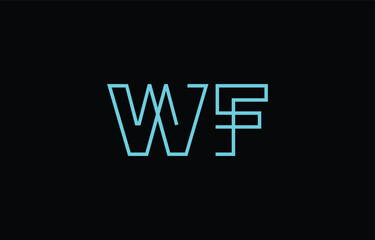 Illustration of creative typography featuring stylized letters W and F with a minimal blue color theme, suitable for branding and graphic design inspiration.