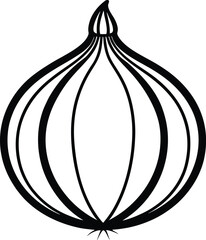 Onion vector art with a white background. Whole red onion and slice isolated on a white background.