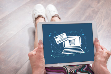 E-commerce concept on a tablet