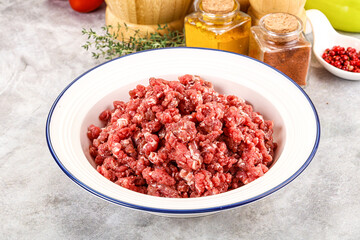 Raw beef minced meat for cooking