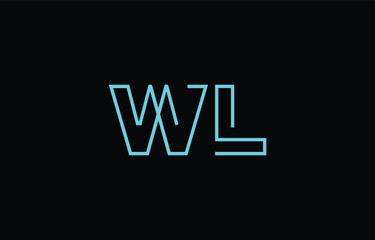 Illustration of creative typography featuring stylized letters W and L with a minimal blue color theme, suitable for branding and graphic design inspiration.