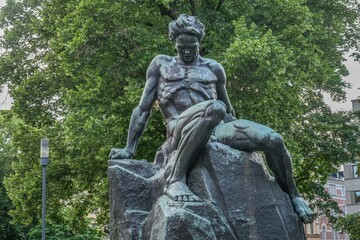 Obraz premium Strindbergsmonument von Carl Eldh, Park Tegnérlunden, Stockholm, Schweden
