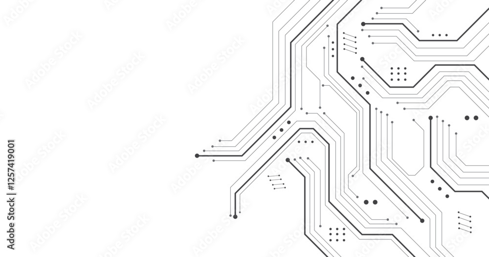 Poster Abstract background with technology circuit board texture. Electronic motherboard illustration on a white background. 