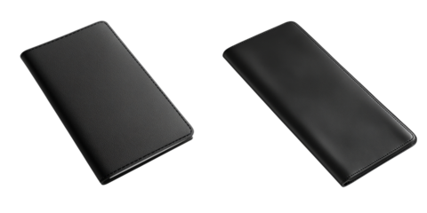 Sleek black travel document organizer, slim and elegant design for easy carrying