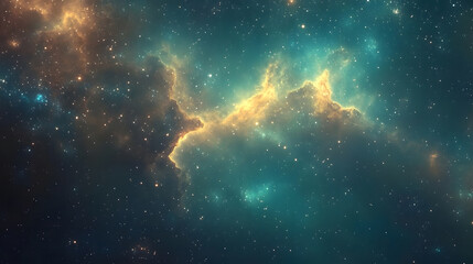 Celestial Nebula Cosmic Dust and Starry Night Sky