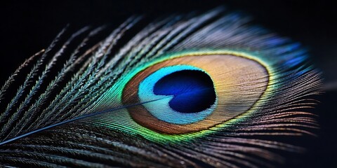 Obraz premium a close up of a peacock feather