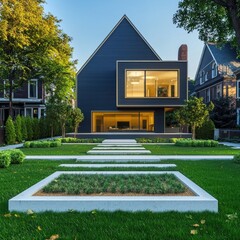 Modern Architect Designed House with Garden and Pathway