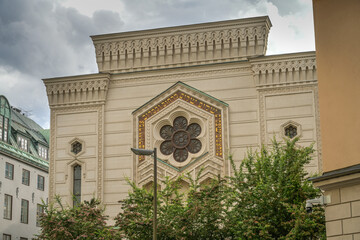 Naklejka premium Synagoge, Judiska Församlingen, Wahrendorffsgatan, Stockholm, Schweden
