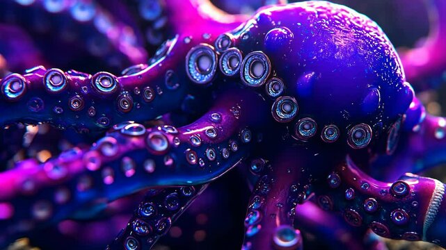 Colorful octopus gracefully moves through the vibrant underwater world at a coral reef