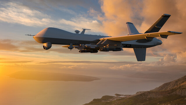 MQ-9 Reaper unmanned combat aircraft on mission