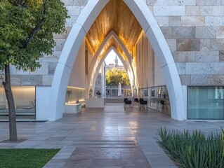 Modern Architectural Archway Leading to Open Space
