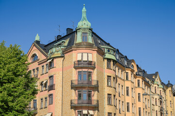 Fototapeta premium Wohnhaus, Altbau, Grafiska Huset, Barnhusgatan, Stockholm, Schweden