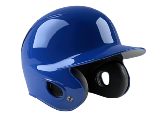 Blue baseball helmet.