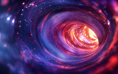 Abstract, swirling patterns of purple and blue liquid art, with red highlights and an explosion of colors.