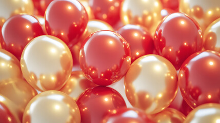 Festive Red and Gold Balloons Background