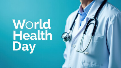 Doctor celebrating world health day promoting wellness and healthcare