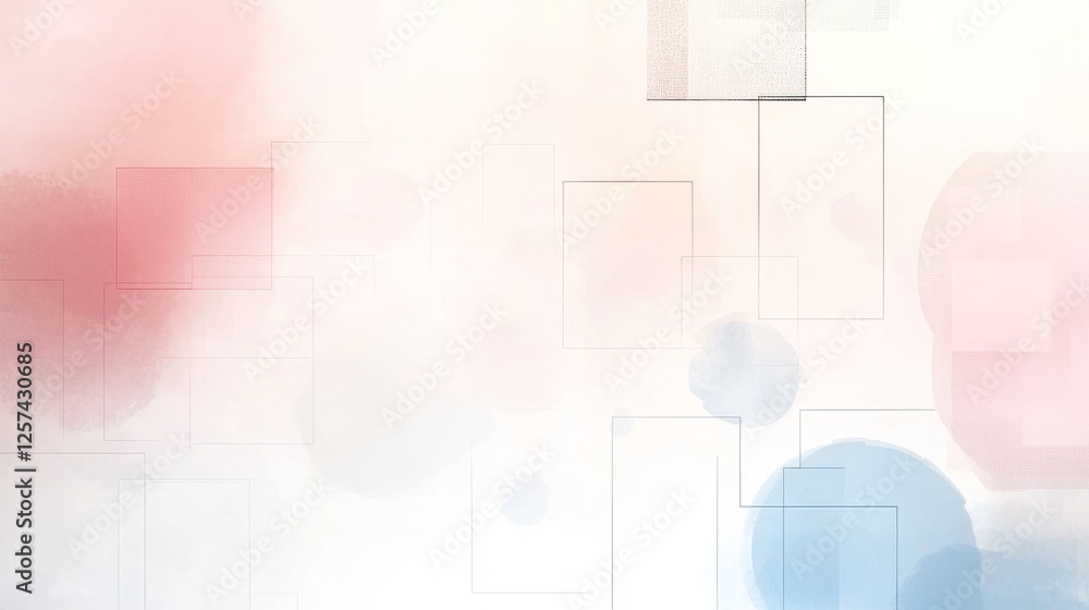 Poster abstract background with soft colors in shades of red and blue, featuring blurred shapes and subtle 
