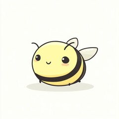 Obraz premium Cute cartoon bee, adorable, friendly, flying, whimsical, for children's, products, or design