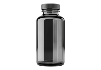 Blank black glass bottle.