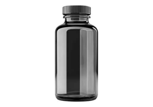 Blank black glass bottle.