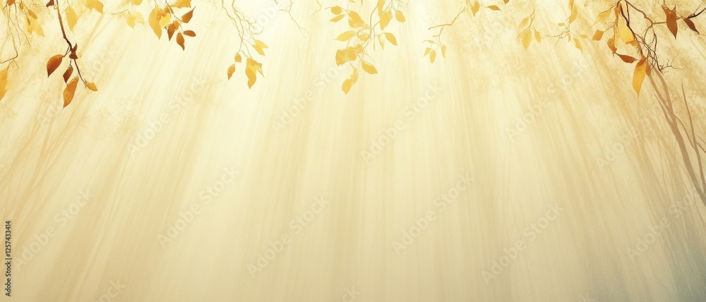 Aufkleber a serene background featuring soft golden light filtering through leaves, creating a tranquil and wa
