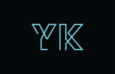 Illustration of creative typography featuring stylized letters Y and K with a minimal blue color theme, suitable for branding and graphic design inspiration.