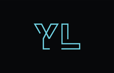 Illustration of creative typography featuring stylized letters Y and L with a minimal blue color theme, suitable for branding and graphic design inspiration.