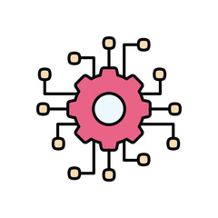Algorithm gears vector icon