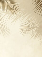 Palm shadow overlay, beige backdrop, summer, design