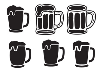 Beer Mug Vector Bundle Multiple Designs for Bar, Pub, and Beverage Themes silhouettes
