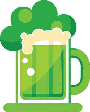 green beer mug flat design clip art preview