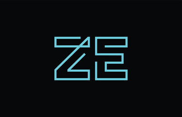 Obraz premium Illustration of creative typography featuring stylized letters Z and E with a minimal blue color theme, suitable for branding and graphic design inspiration.
