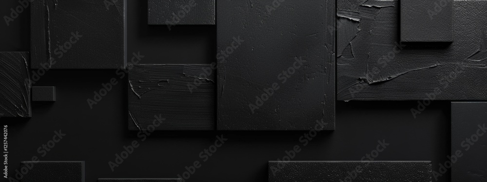 Wall mural abstract minimalist wallpaper with minimalistic rectangles and lines on black background. featuring 
