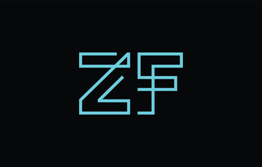 Illustration of creative typography featuring stylized letters Z and F with a minimal blue color theme, suitable for branding and graphic design inspiration.