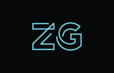 Illustration of creative typography featuring stylized letters Z and G with a minimal blue color theme, suitable for branding and graphic design inspiration.