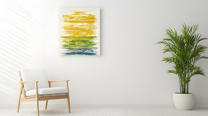 Modern room with a picture.
