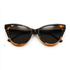 Tortoise-shell cat-eye sunglasses, studio shot, white background, fashion accessory (2)
