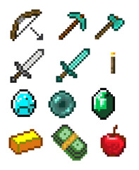 Set of vector pixel images 