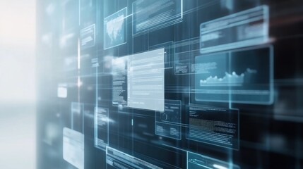 Digital data streams flow across a screen, showcasing global information